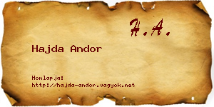 Hajda Andor névjegykártya