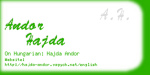 andor hajda business card